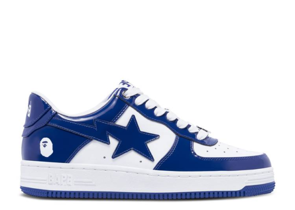 A Bathing Ape Bape Sta #5 Patent Leather White Blue (2023) - KRK KICKS