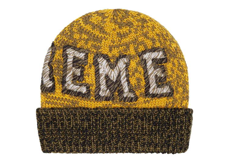 Czapka Zimowa Supreme Twist Beanie Brown Yellow - KRK KICKS