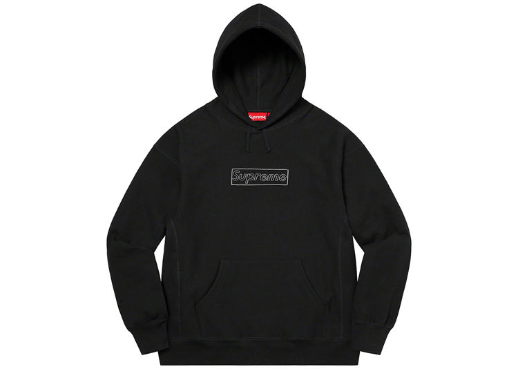 Supreme KAWS Chalk Logo Hooded Sweatshirt Black